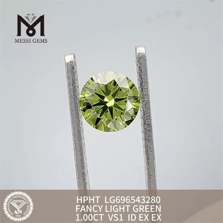 1.00CT VS1 FANCY LIGHT GREEN ID EX EX HPHT Best Lab Created DiamondLG696543280 (复制)